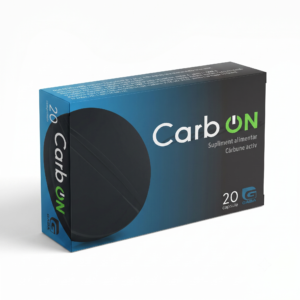 CarbON – Cărbune Activ 250 mg, 20 comprimate – anti balonare și disconfort digestiv