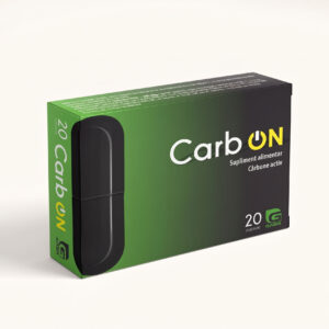 CarbON – Cărbune Activ 200 mg, 20 comprimate – anti balonare și disconfort digestiv