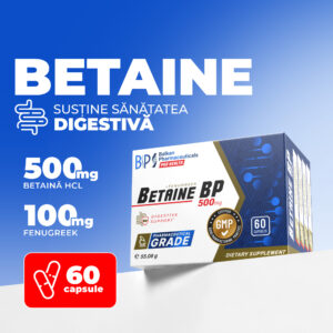 Betaine BP, 500mg, 60 caps.